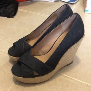 Denim wedges